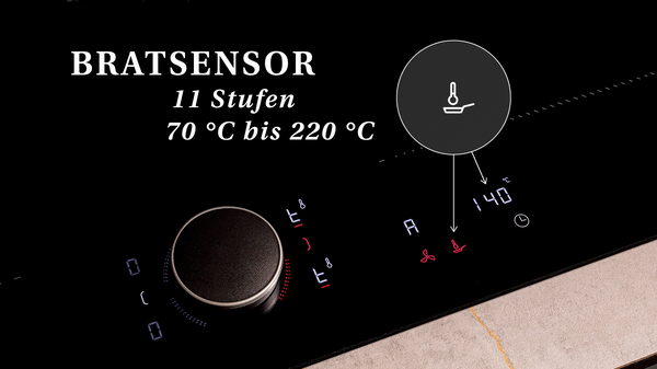 Kein Anbrennen mehr dank Bratsensor 70° bis 220 °C