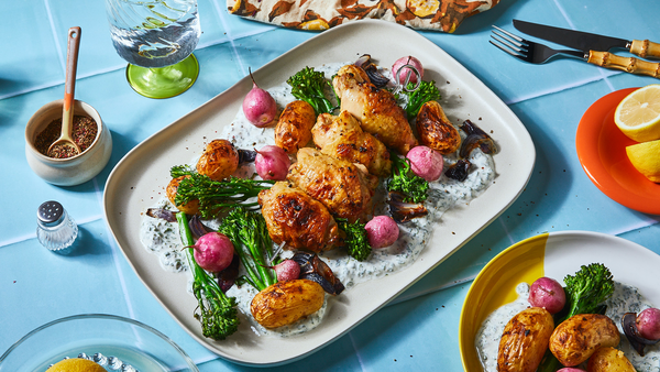 Zitronen-H&auml;hnchen in der Hei&szlig;luftfritteuse mit Gem&uuml;se