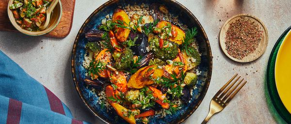 Buddha Bowl with Air Fried Vegetables and Quinoa