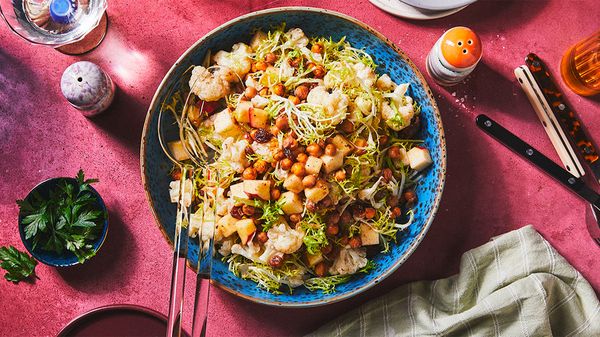 Cauliflower Salad with Apple and Air Fried Chickpeas