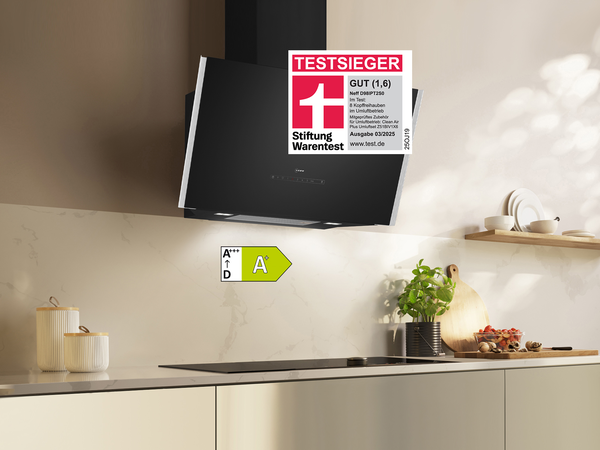 Drei NEFF Dunstabzugshauben überzeugen bei Stiftung Warentest 2025.