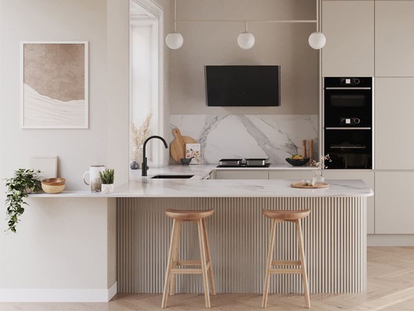 Vertical inspiration neutral kitchen