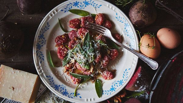 Beetroot Gnocchi with Walnut-Sage Butter