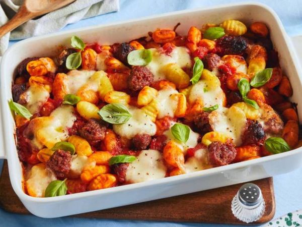 Neff Italian sausage gnocchi is ceramic cooking pan