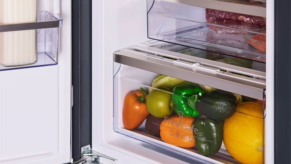 Different vegetables in fridge drawer