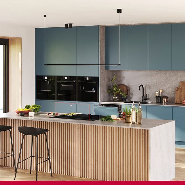 Bright spacious kitchen with multiple NEFF built in appliances