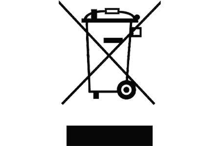 Symbol eines M&uuml;lleimers mit einem Kreuz dar&uuml;ber, das anzeigt, dass keine Abfallentsorgung erlaubt ist.