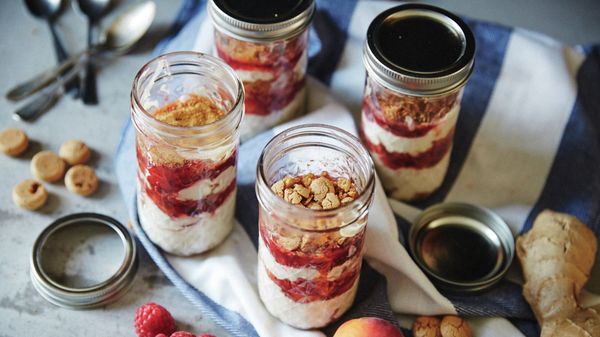 Raspberry Trifle in a Jar