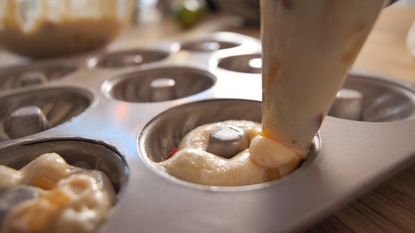 Step 4 - nectarine bundt cakes