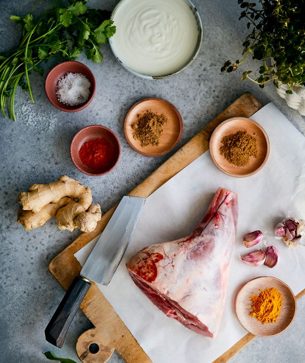 Indian spiced lamb ingredients