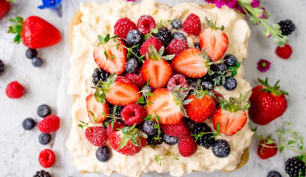 Vanilla Bean Yoghurt Cake with Mascarpone and Summer Berries