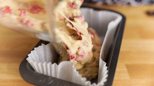 Step 3 -  raspberry and chocolate banana bread