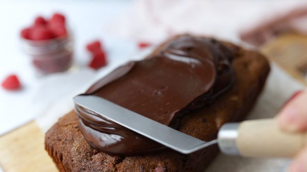 Step 6 - raspberry and chocolate banana bread