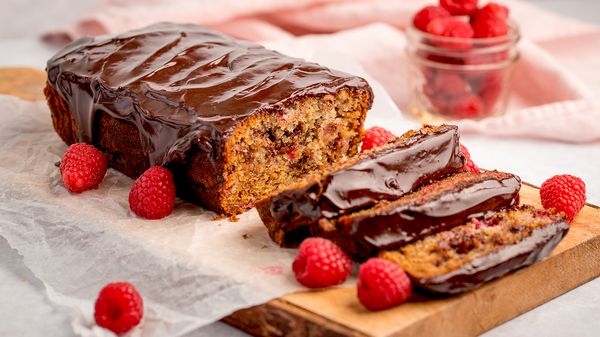 Step 7 - raspberry and chocolate banana bread