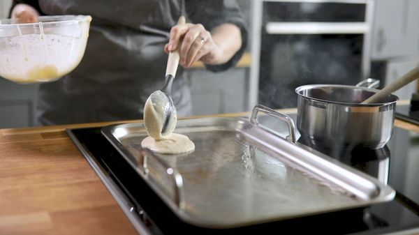 Step 4 - cherry bakewell pancakes