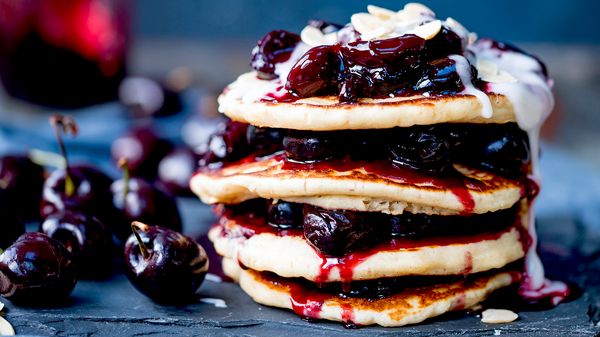 Step 7 - cherry bakewell pancakes