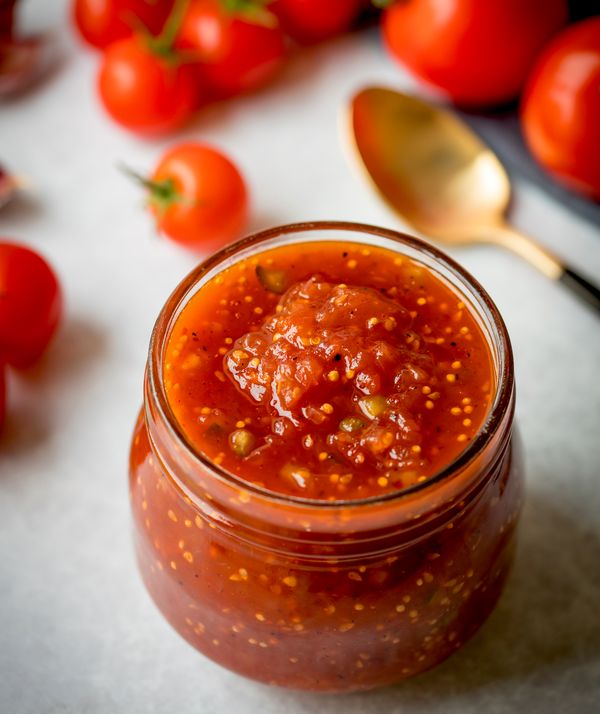Homemade Tomato relish ingredients 