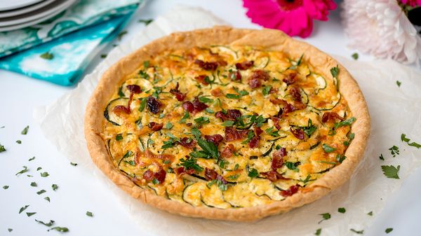 courgette, bacon & 3 cheese tart - best of baking