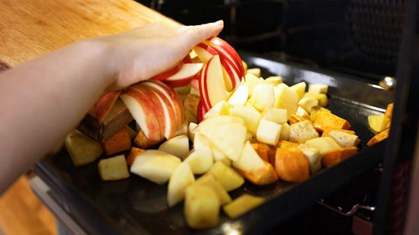 Step 3 - celeriac, apple and walnut soup