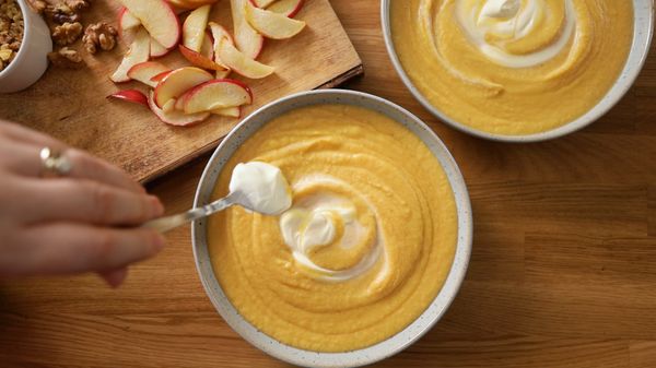 Step 6 - celeriac, apple and walnut soup