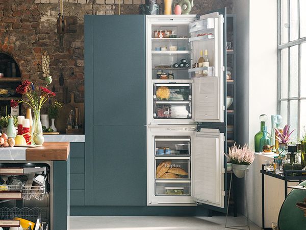 NEFF Fridge Freezer in blue kitchen unit