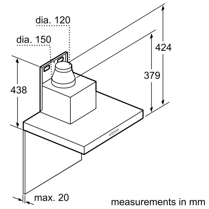 N 50 wall-mounted cooker hood 90 cm Stainless steel D79MH52N1 D79MH52N1-9