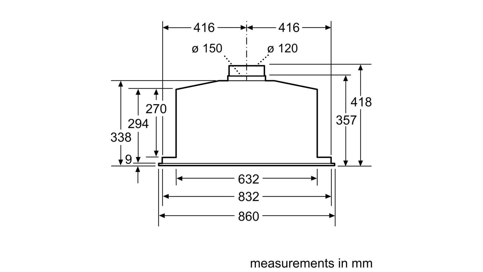 Neff D58ml67n0 Integrated Rangehood