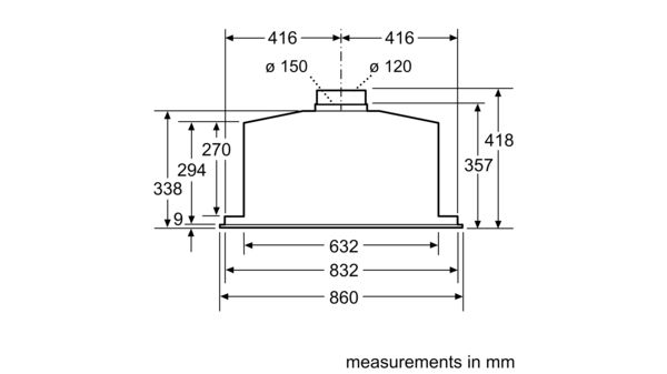 N 70 integrated rangehood 86 cm Stainless steel D58ML66N1 D58ML66N1-4