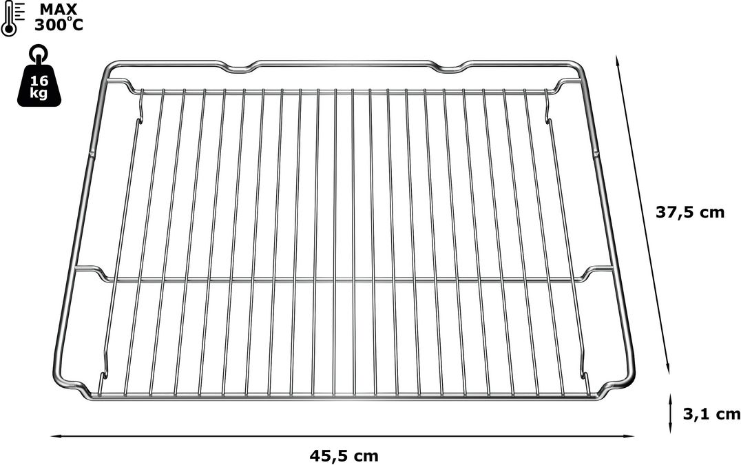 Wire Shelf 31 x 455 x 375 mm Stainless steel Z11CR10X0 Z11CR10X0-2