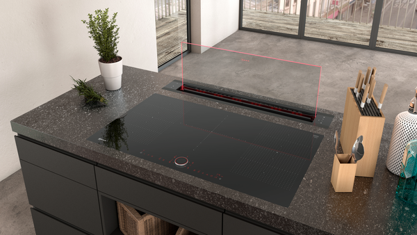 NEFF Kochfeld mit ausfahrbarem Dunstabzug aus Glas