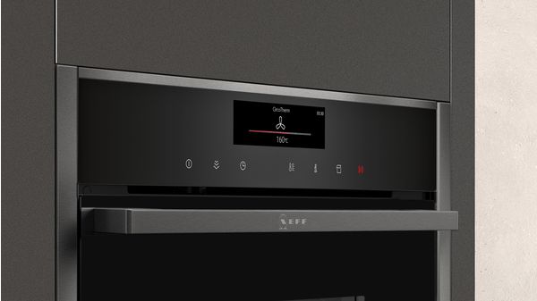 N 90 Built-in compact oven with steam function 60 x 45 cm Graphite-Grey C18FT28G0 C18FT28G0-2