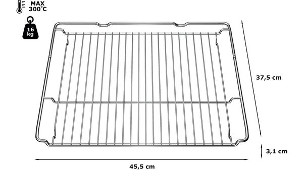 Wire Shelf 31 x 455 x 375 mm Stainless steel Z11CR10X0 Z11CR10X0-2